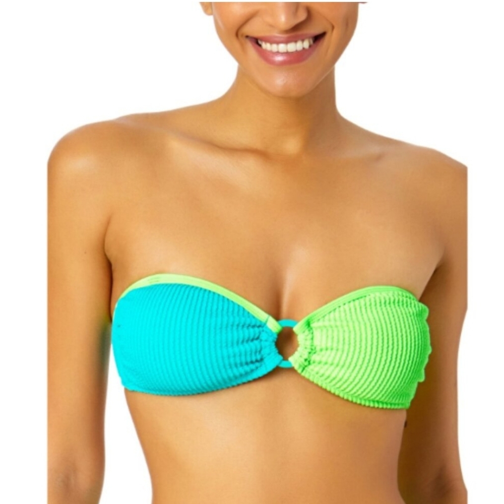 NWT Salt & Cove Juniors' Colorblocked Convertible Bikini BANDEAU Top Size Large